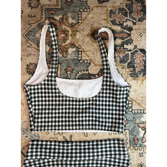 Reformation Two Piece Gingham Bikini Set Black and White Swim Suit Beach Vacay - Picture 3 of 14